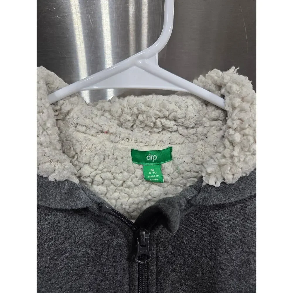Gray Thick Fleece Jacket - dip - M (8-10)